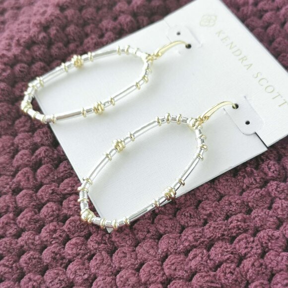 Kendra Scott Mixed Metal Essie Earrings NEW - Picture 2 of 3